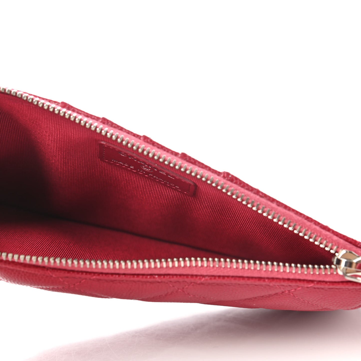 Caviar Quilted Classic Flat Wallet Pouch Red