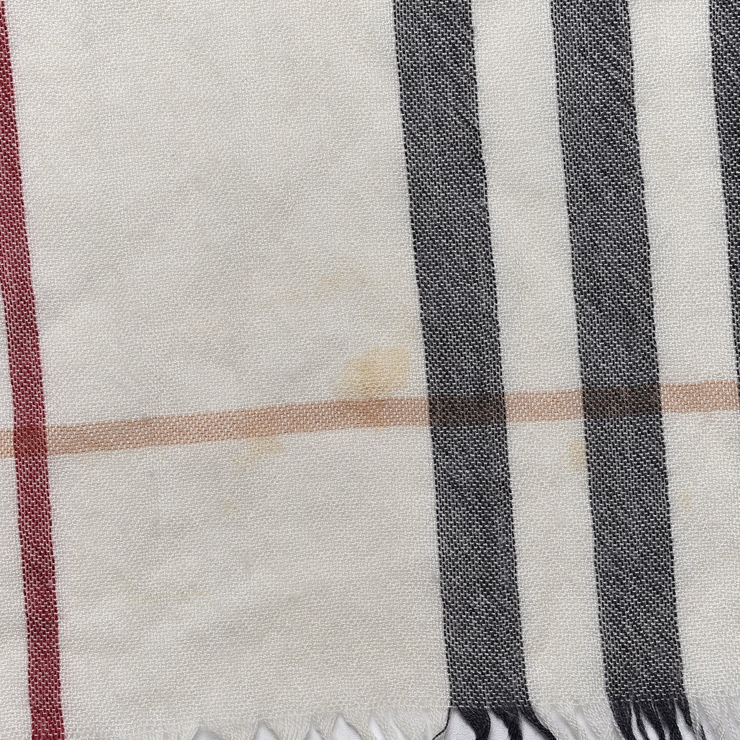 Wool Silk Gauze Giant Check Lightweight Scarf