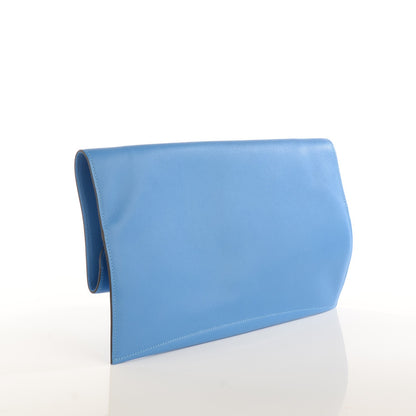Hermes Veau Evercolor Pliplat Clutch Bleu Paradis 3 of 7