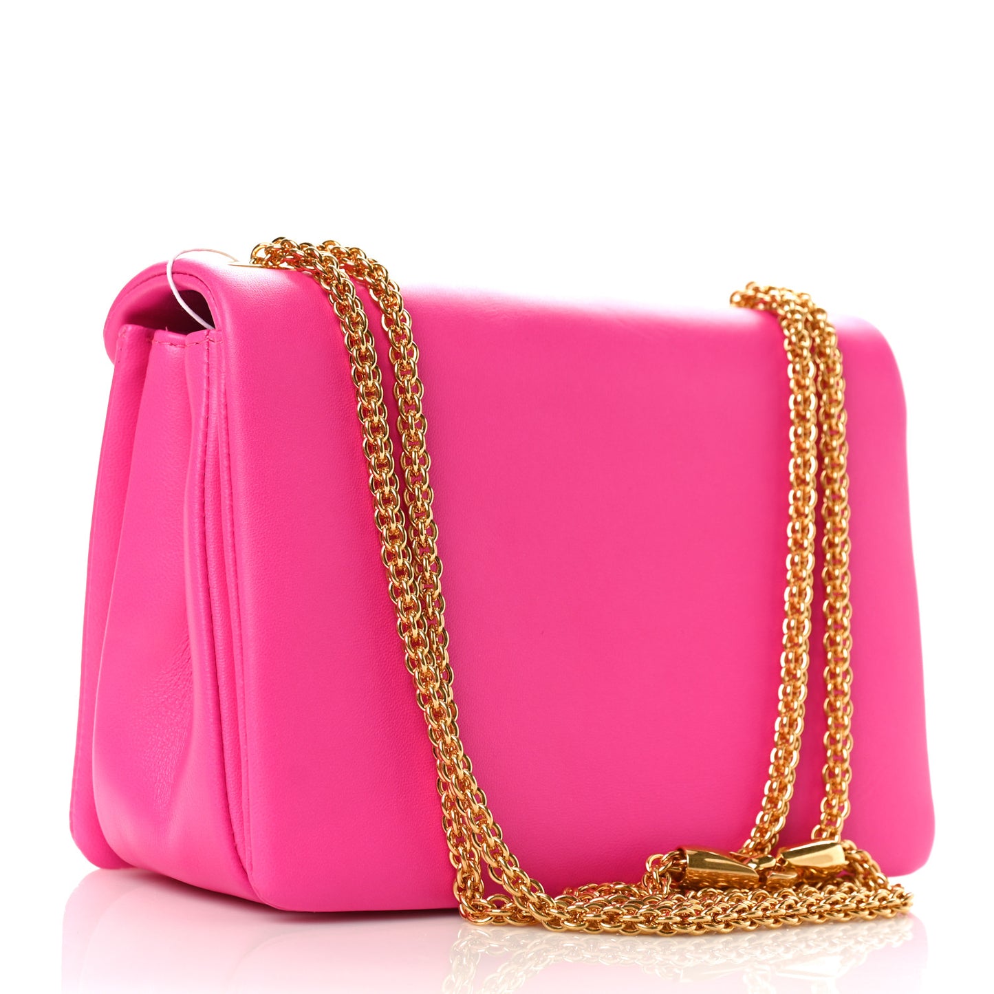 Nappa One Stud Chain Clutch Pink PP