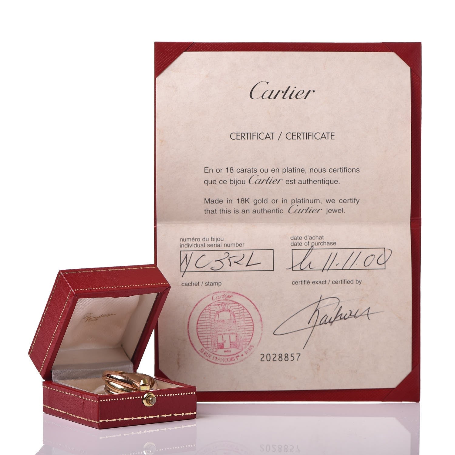 Cartier 18K Pink Yellow White Gold Classic Trinity Ring 58 8.25 7 of 7