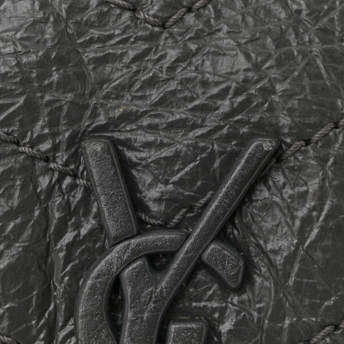 Crinkled Calfskin Matelasse Monogram Large Niki Chain Satchel Storm