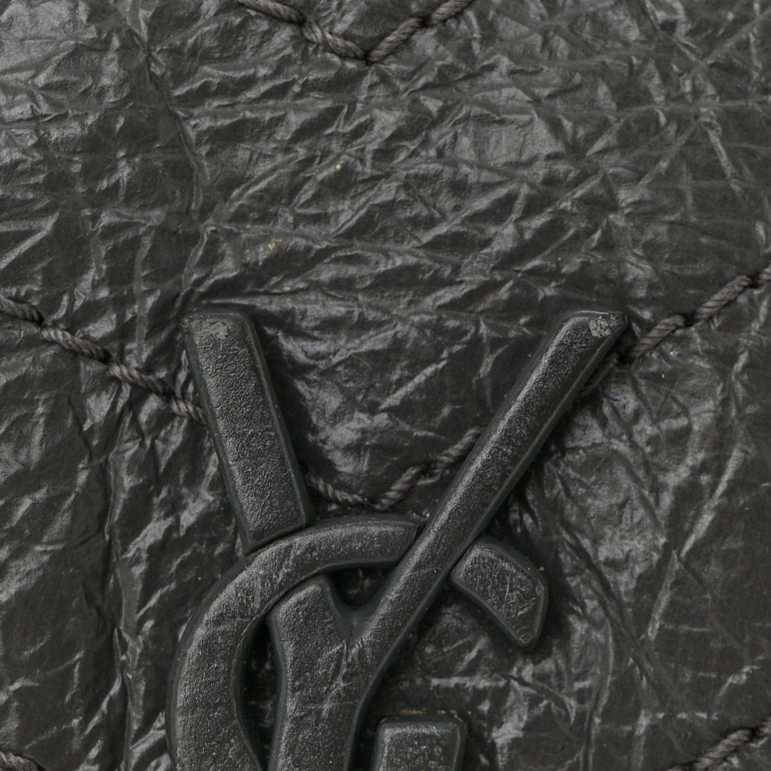 Saint Laurent Crinkled Calfskin Matelasse Monogram Large Niki Chain Satchel Storm 11 of 11