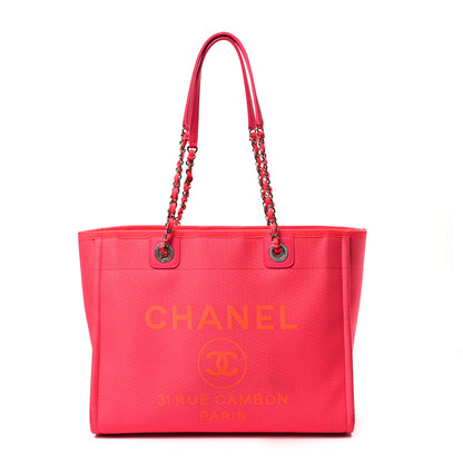 Chanel Mixed Fibers Small Deauville Tote Pink Orange 1 of 10
