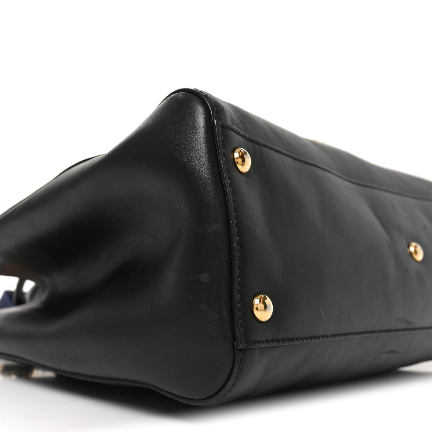 Calfskin Large Sylvie Top Handle Tote Black