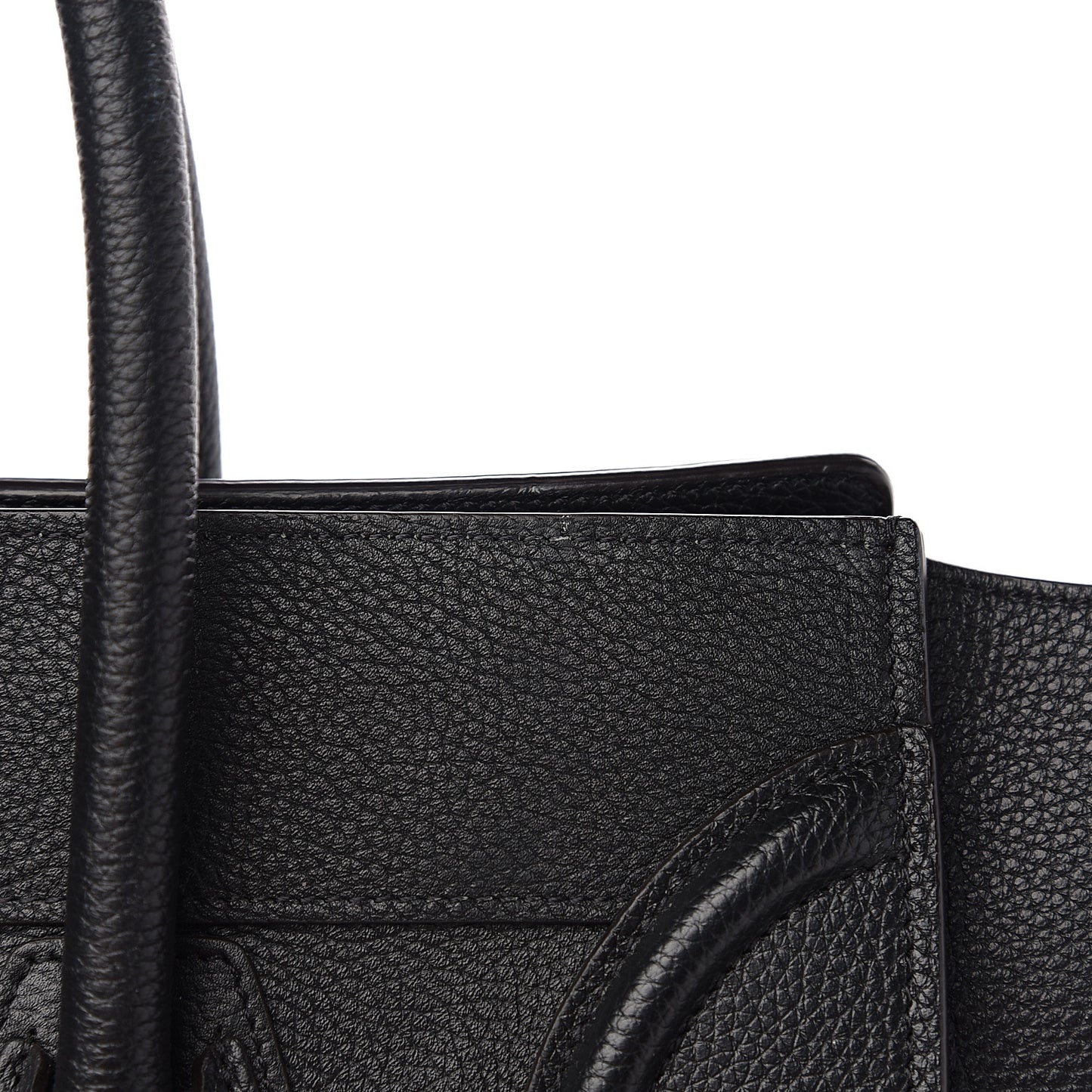 Drummed Calfskin Mini Luggage Black