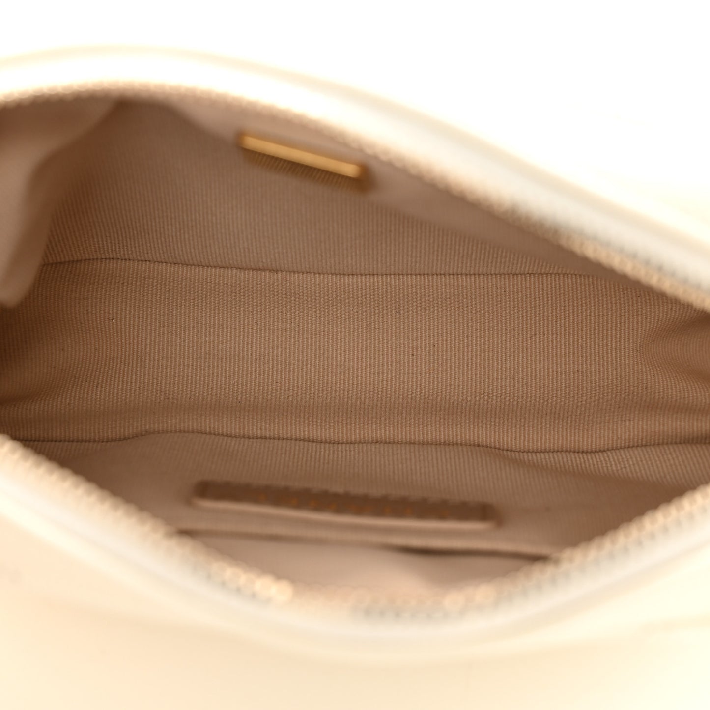 Shiny Caviar Quilted Chain Melody Camera Bag White