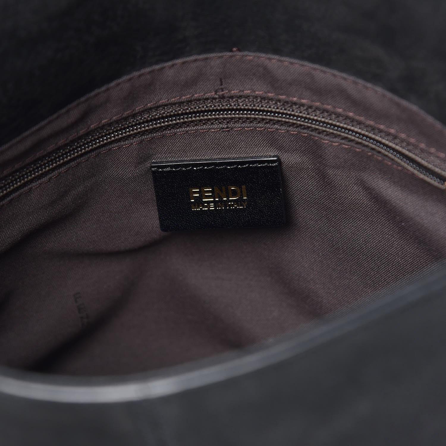Fendi Metallic Nubuck Shoulder Bag Black 6 of 12