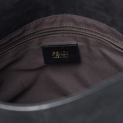 Fendi Metallic Nubuck Shoulder Bag Black 6 of 12
