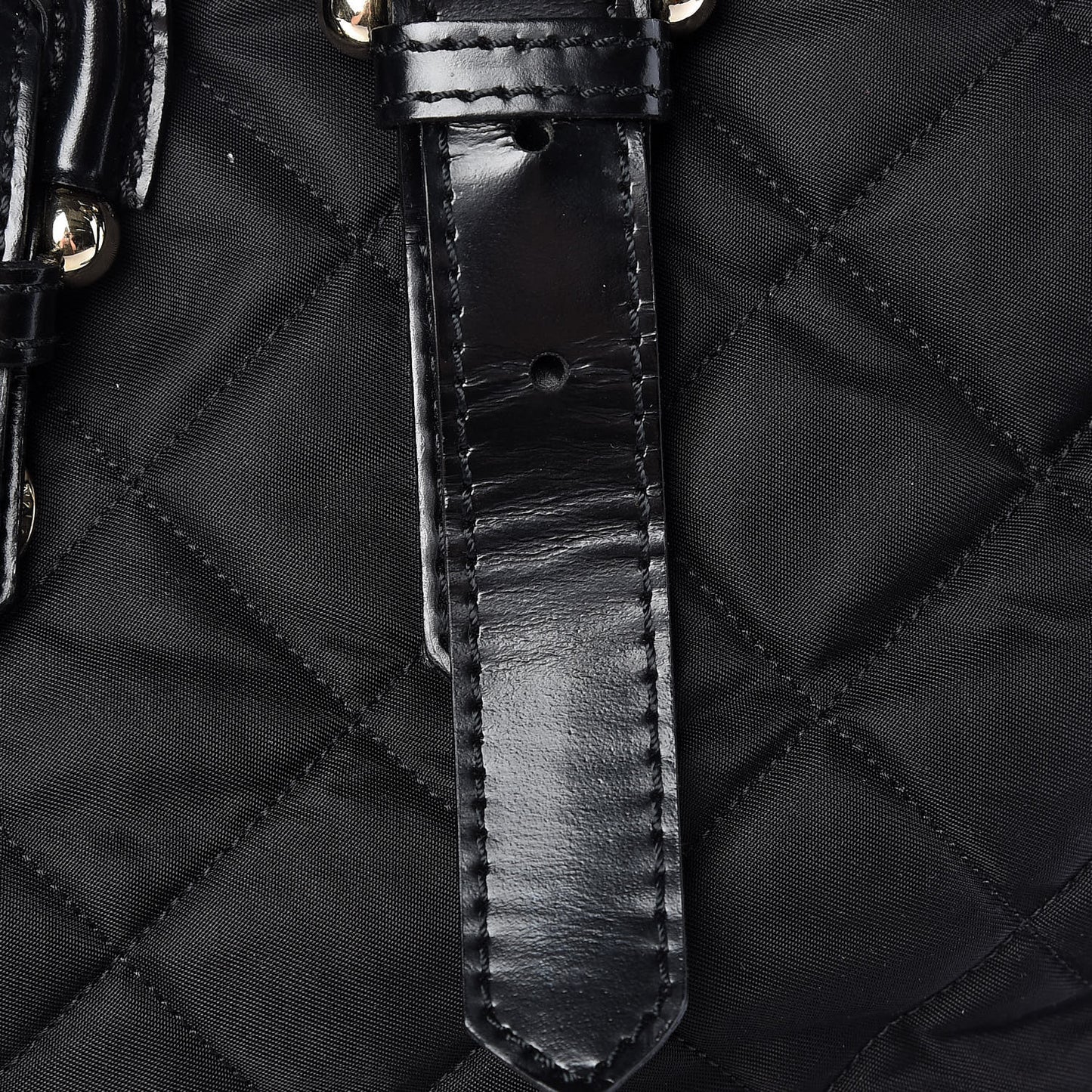 Nylon Quilted Tote Black