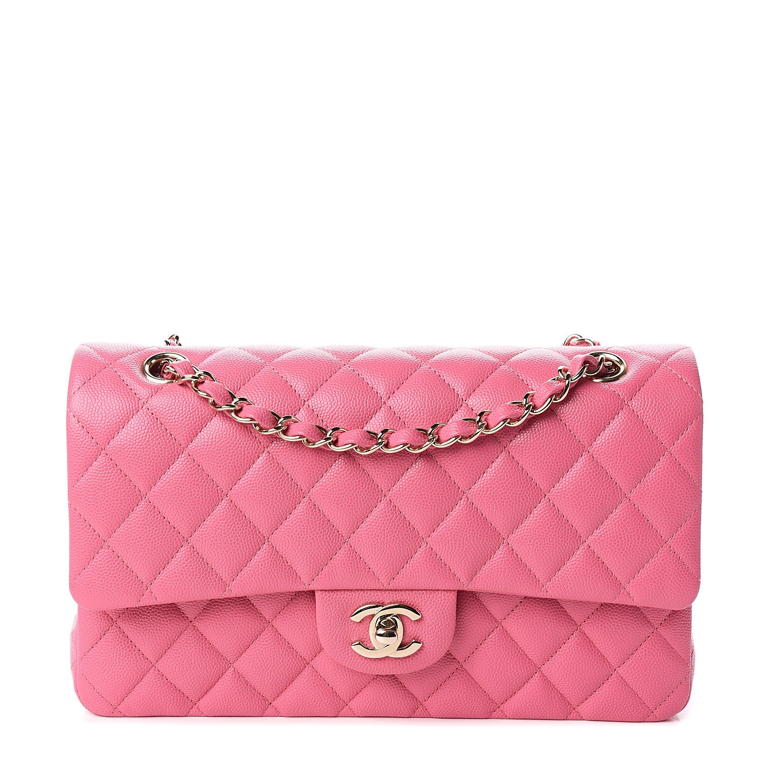 Chanel Caviar Quilted Medium Double Flap Pink 1 of 12