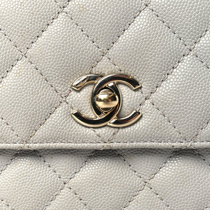 Chanel Caviar Quilted Mini Coco Handle Flap Light Grey 11 of 14