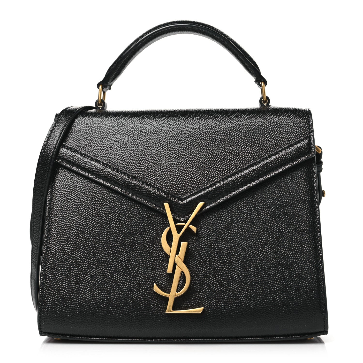 Saint Laurent Grain de Poudre Mini Classic Monogram Cassandra Top Handle Black 1 of 9