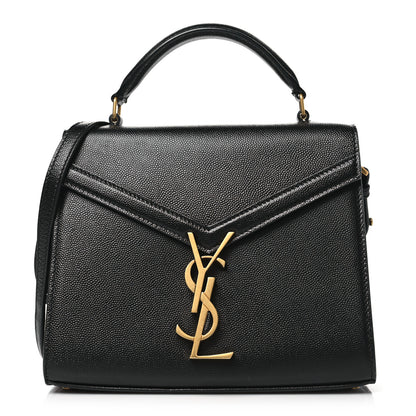 Saint Laurent Grain de Poudre Mini Classic Monogram Cassandra Top Handle Black 1 of 9