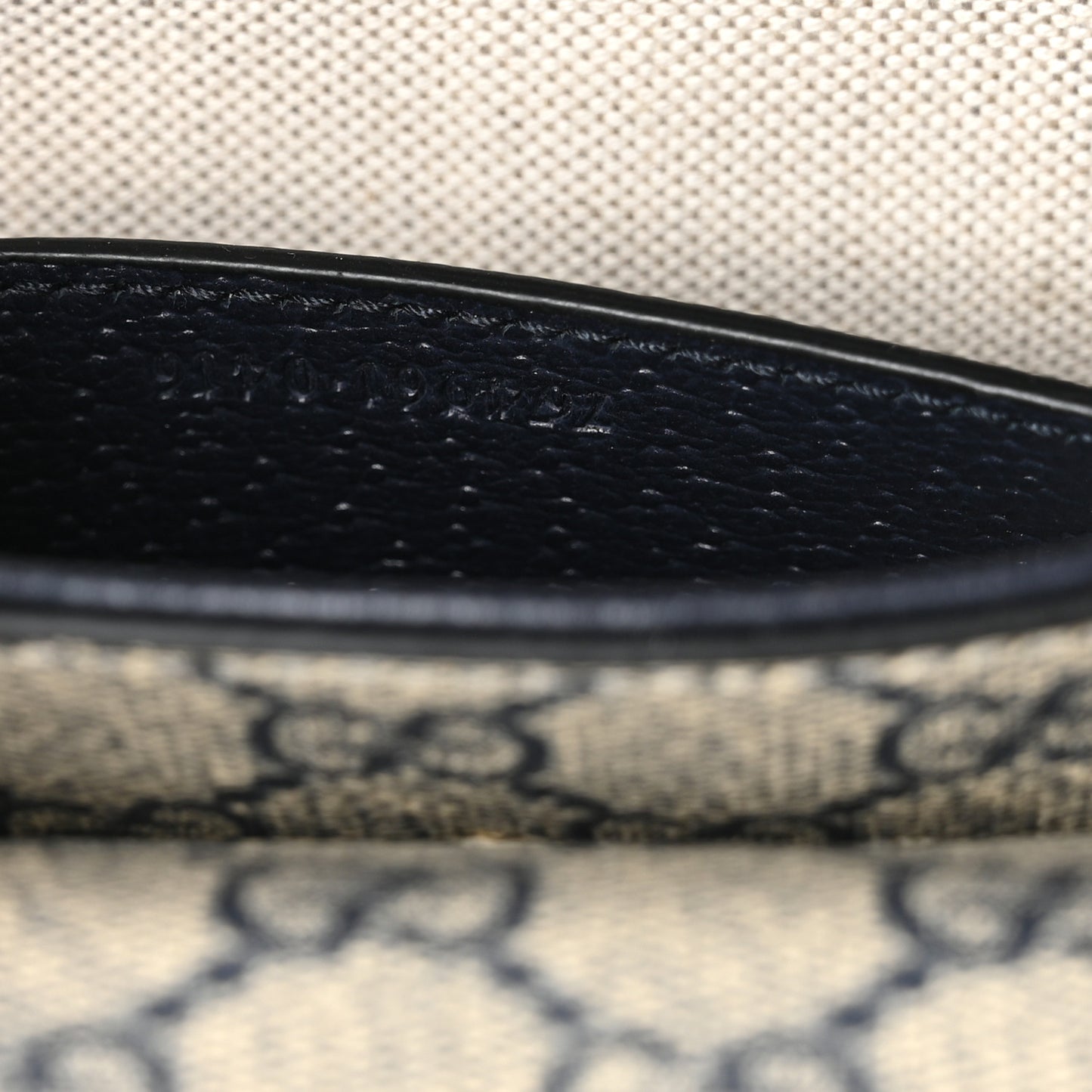 GG Supreme Monogram Textured Dollar Calfskin Web Mini Ophidia Envelope Shoulder Bag Beige Blue