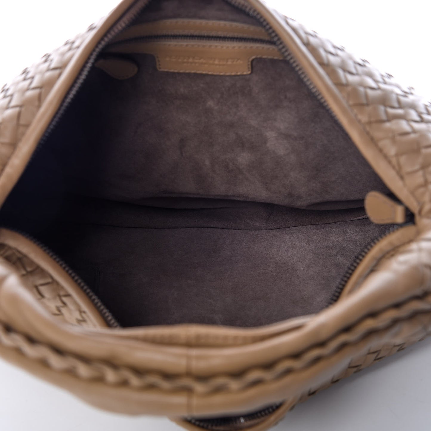 Nappa Intrecciato Large Veneta Hobo Camel