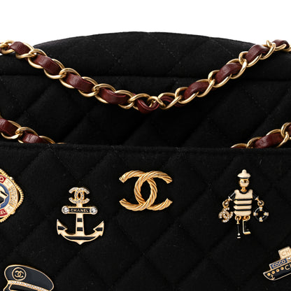 Chanel Felt Quilted Paris-Hamburg Charms Camera Case Dark Navy 8 of 10