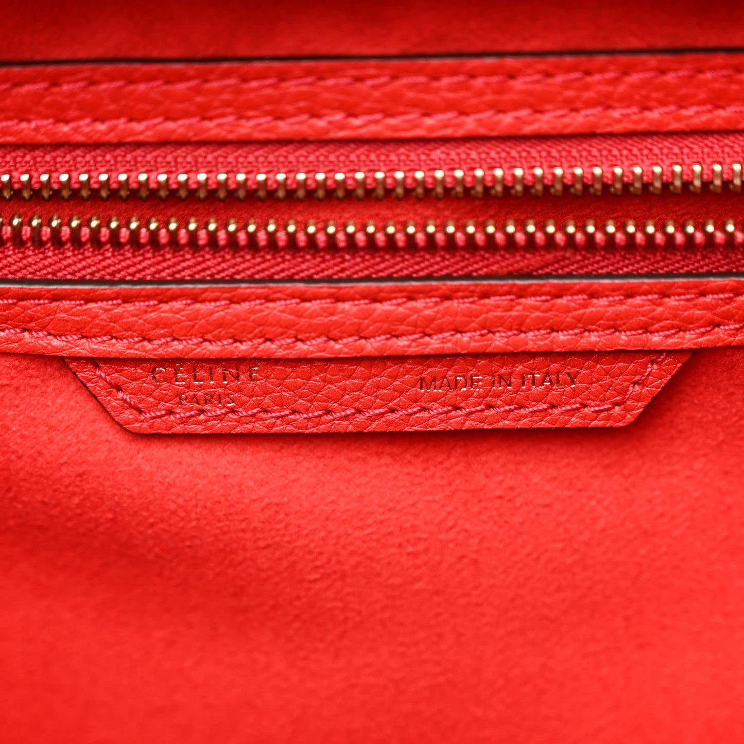 Drummed Calfskin Mini Luggage Coquelicot