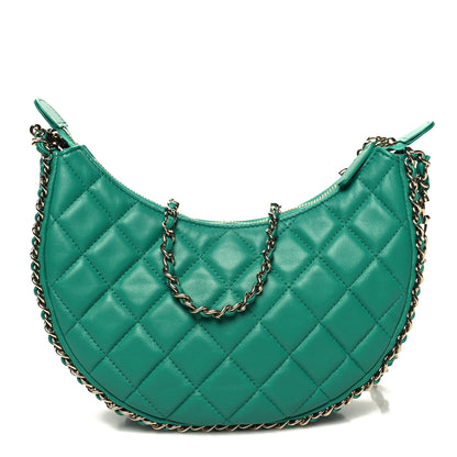 Chanel Lambskin Quilted Small Hobo Bag Green 1 of 10