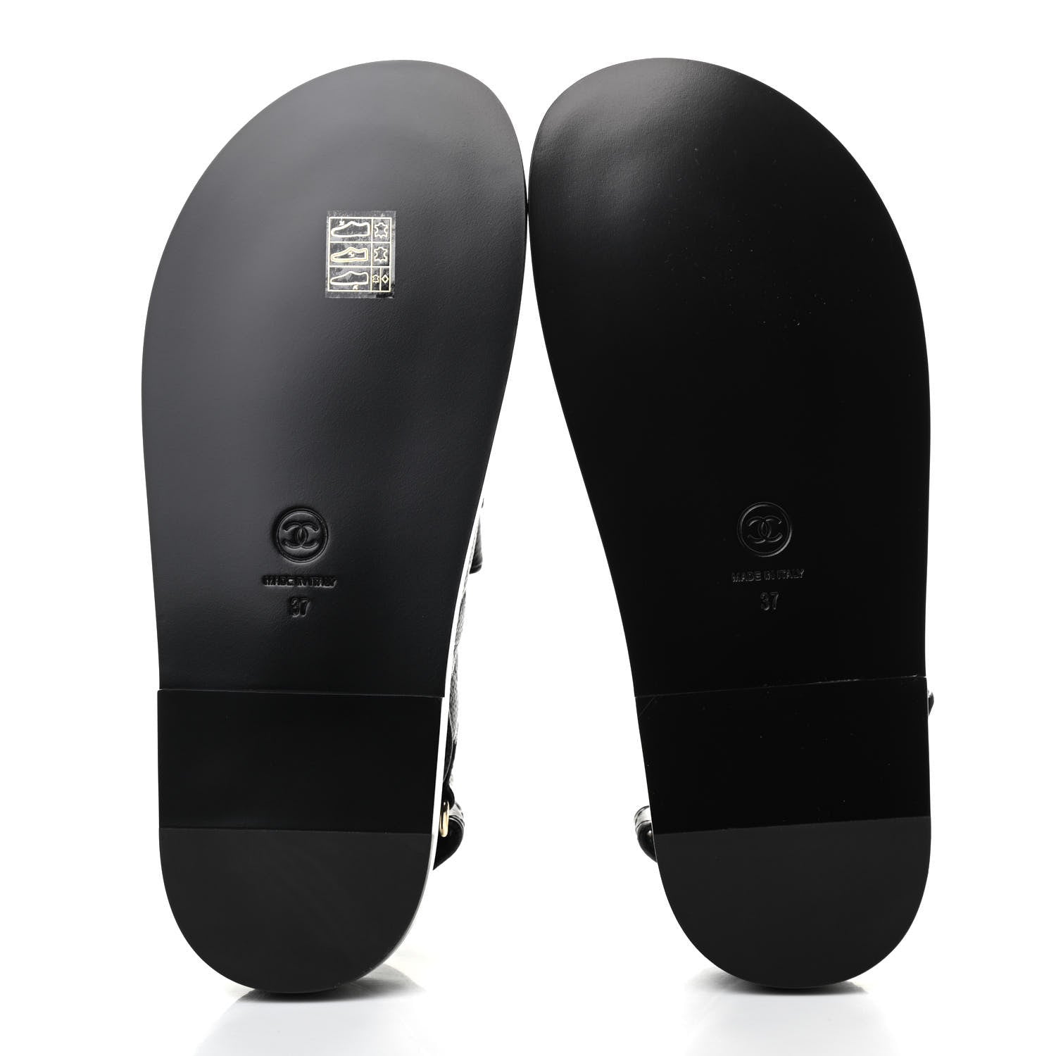Chanel Grained Calfskin Velcro Dad Sandals 37 Black 5 of 8