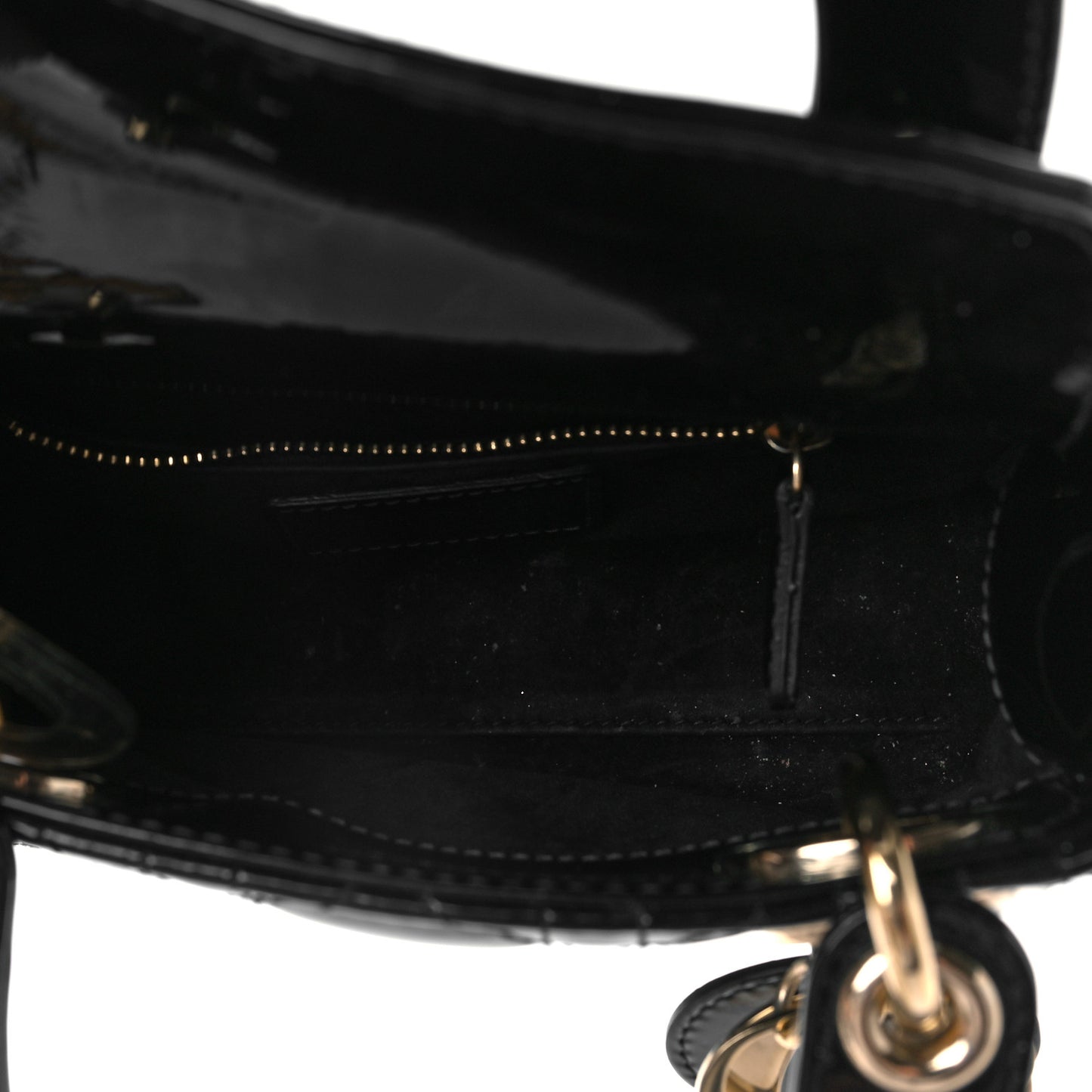 Patent Cannage Mini Lady Dior Black