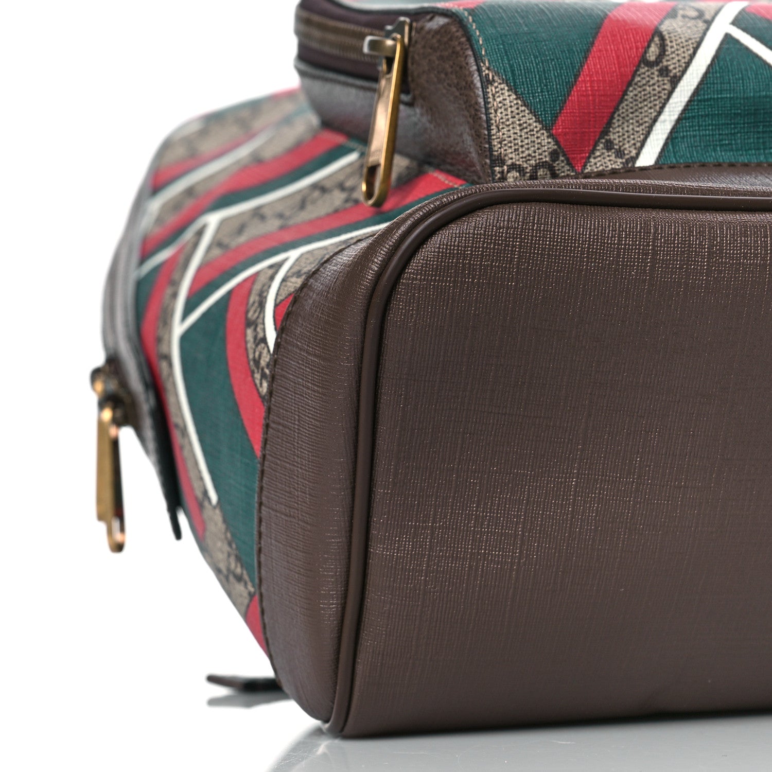 Gucci GG Supreme Monogram Chevron Medium Day Backpack Beige Green Red New Acero 8 of 9