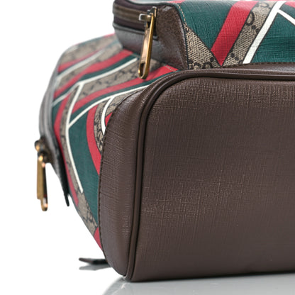 Gucci GG Supreme Monogram Chevron Medium Day Backpack Beige Green Red New Acero 8 of 9