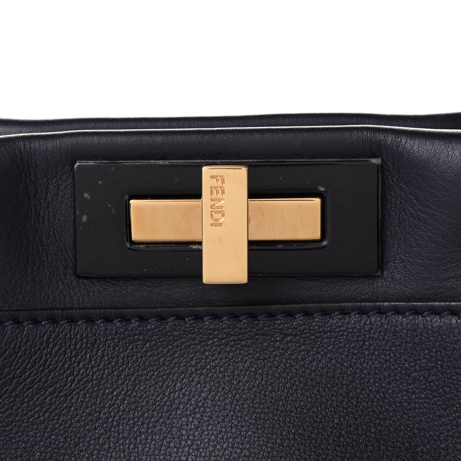 Fendi Calfskin Velvet Fun Fair Medium Peekaboo Iconic Satchel Night Blue Multicolor 9 of 11