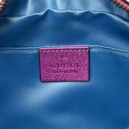 Gucci Laminated Nappa Matelasse Small GG Marmont Chain Shoulder Bag Fuxia Rosso Rosa 6 of 15