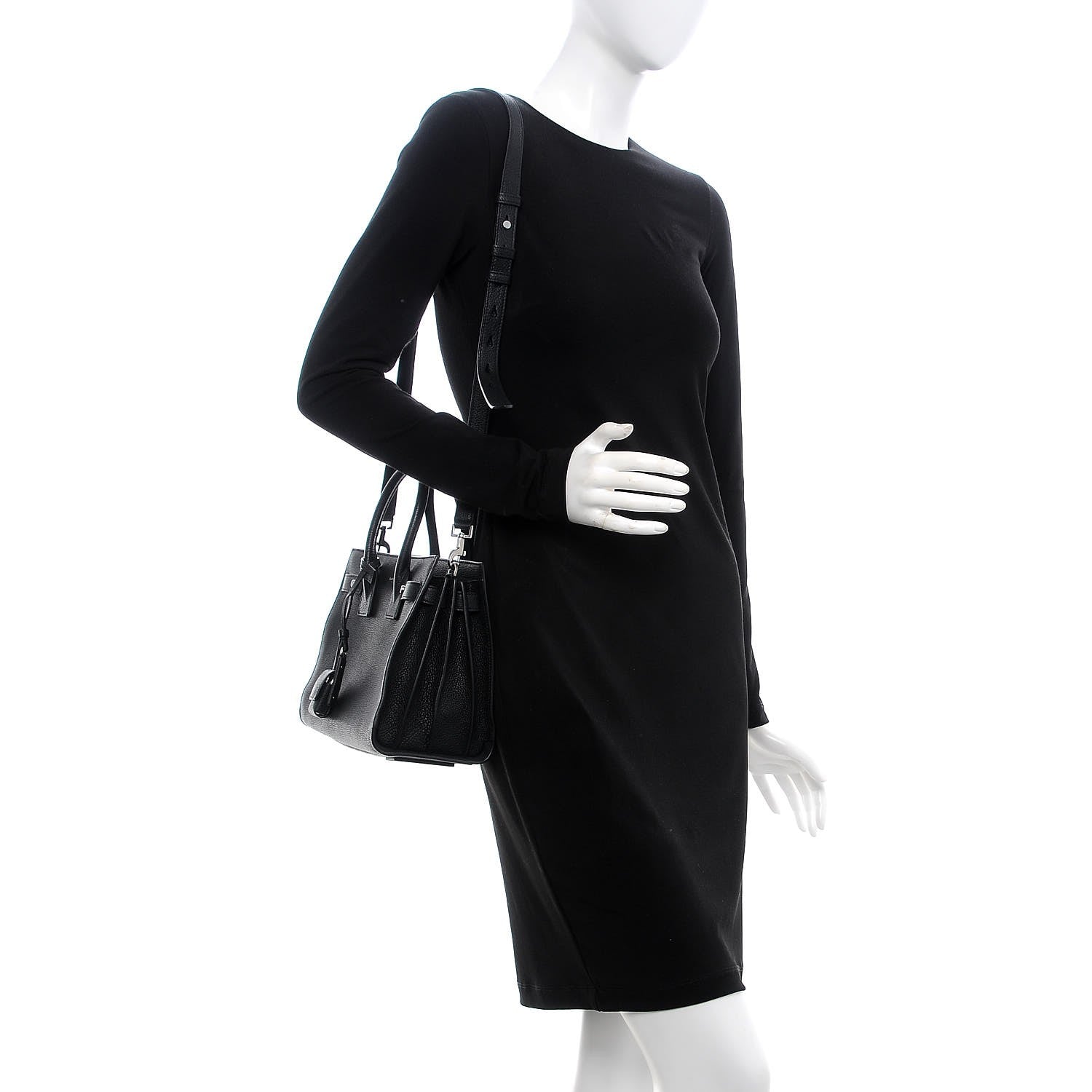 Saint Laurent Grained Calfskin Baby Sac De Jour Souple Black 2 of 7