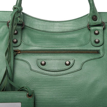 Balenciaga Agneau Lizard Embossed City Cypress 10 of 11