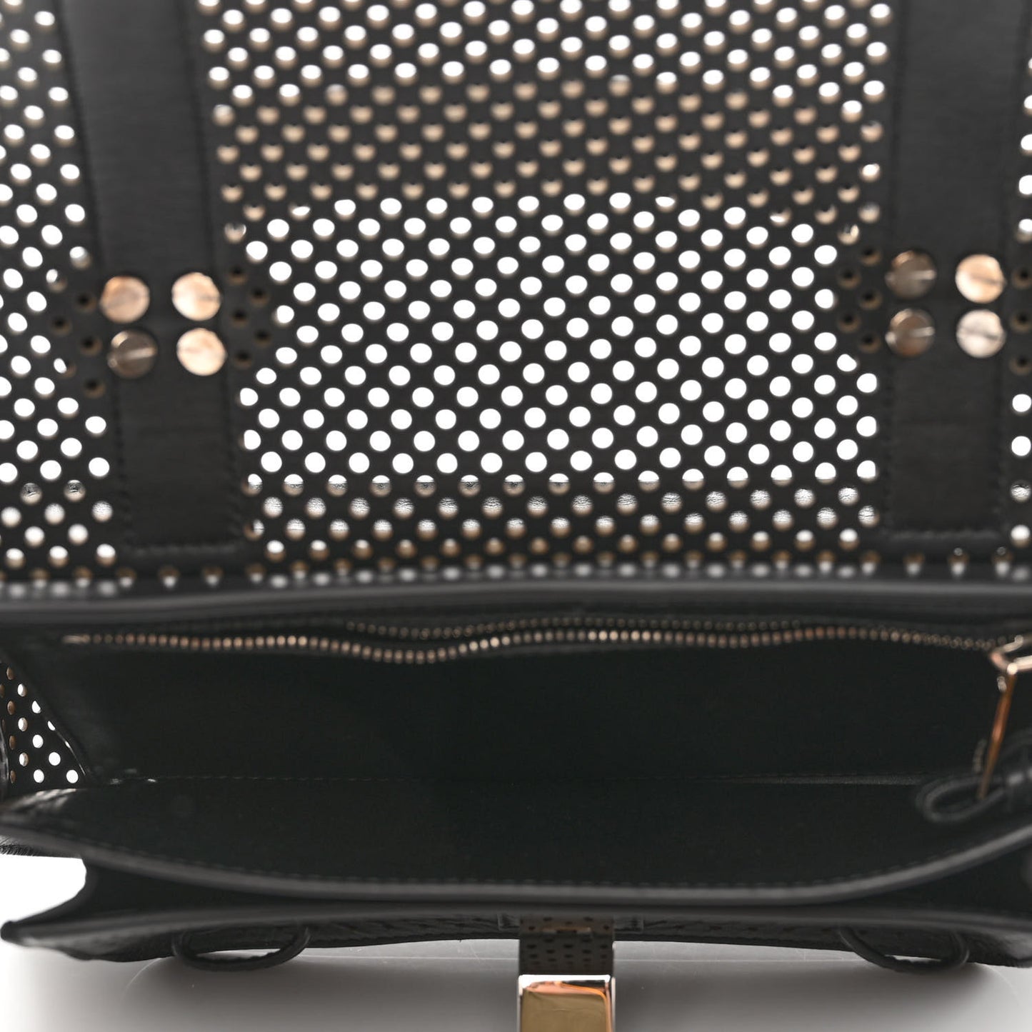 Lambskin Perforated Tiny PS1 Satchel Black