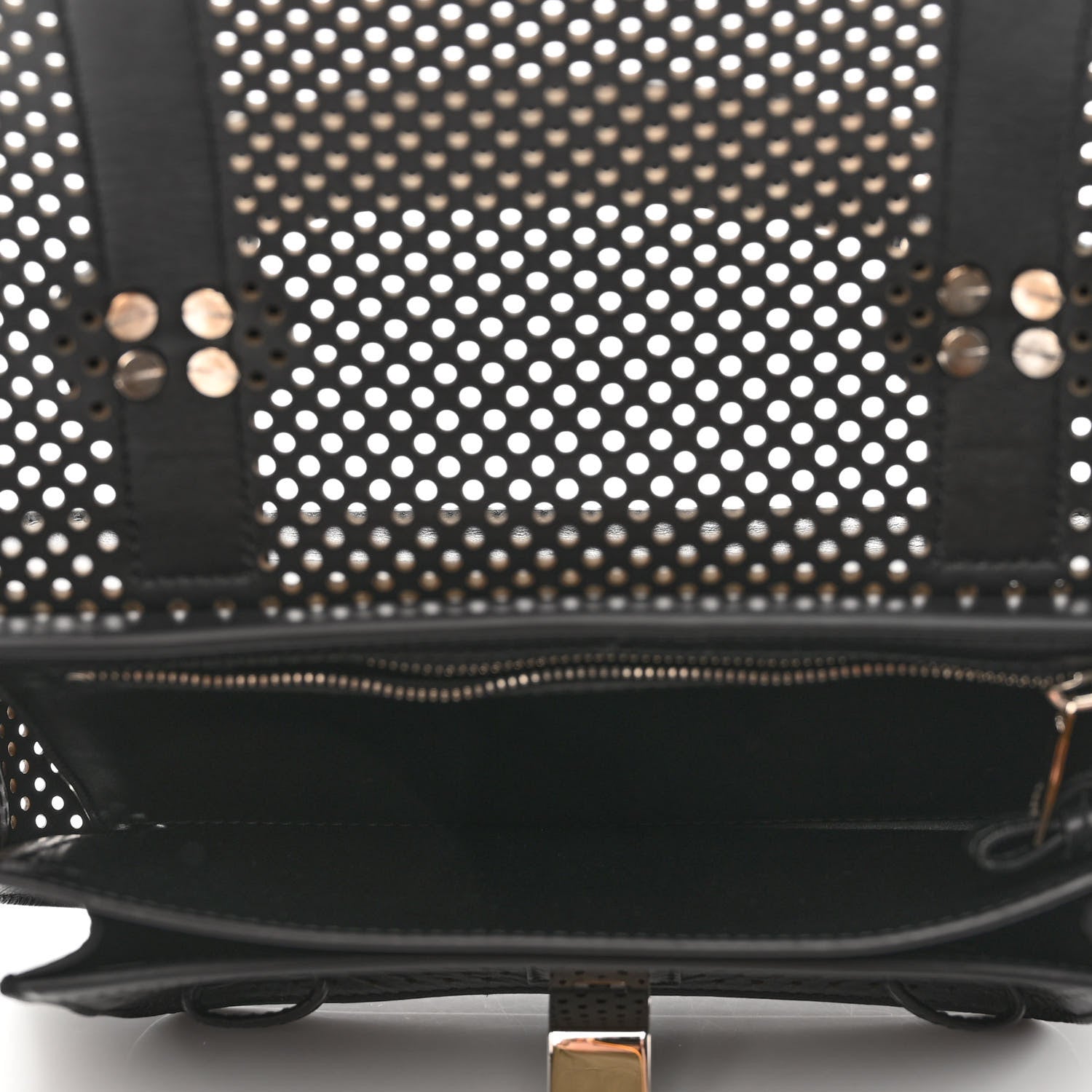 Proenza Schouler Lambskin Perforated Tiny PS1 Satchel Black 5 of 10
