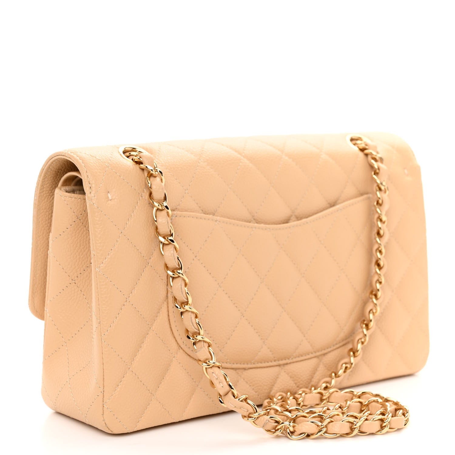 Chanel Caviar Quilted Medium Double Flap Beige 3 of 10