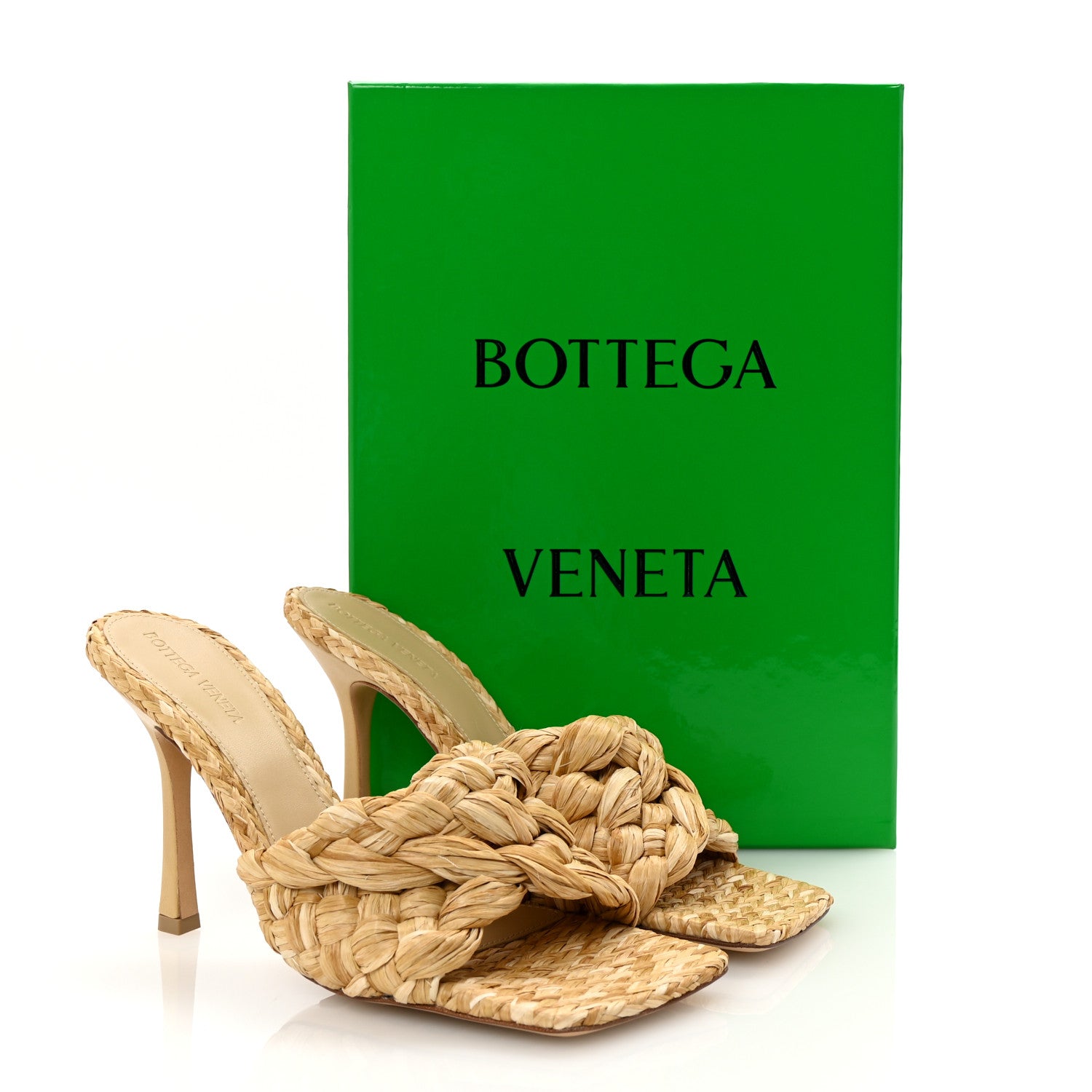 Bottega Veneta Raffia Twisted Intrecciato Stretch Mule Sandals 40 Macadamia 9 of 9