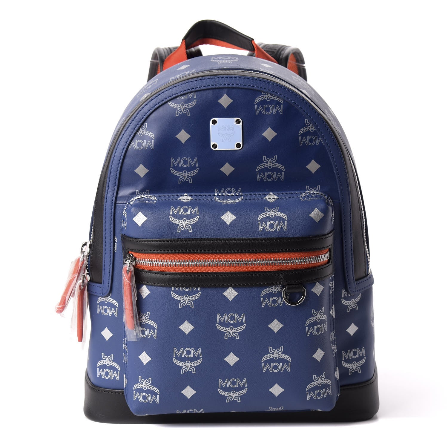 MCM Visetos Reflective Nylon Small Resnick Backpack Blue 1 of 7