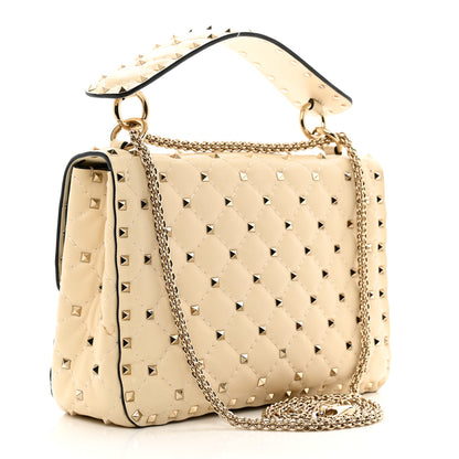 Valentino Garavani Nappa Medium Rockstud Spike Shoulder Bag Light Ivory 3 of 9