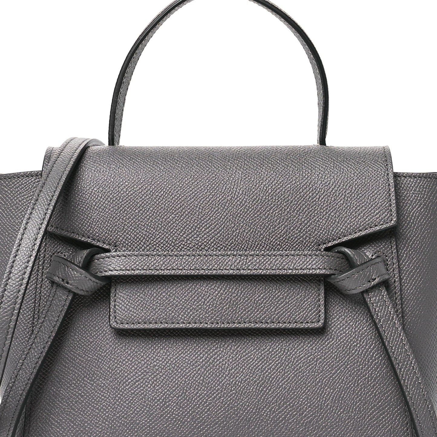 Grained Calfskin Nano Belt Bag Grey