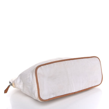 Hermes Cotton Canvas Bolide Travel Cosmetic Pouch White 4 of 9