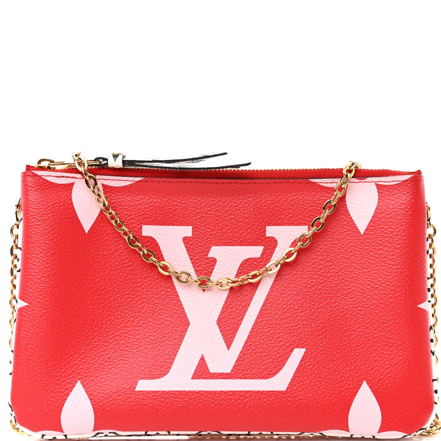 Monogram Giant Double Zip Pochette Rouge