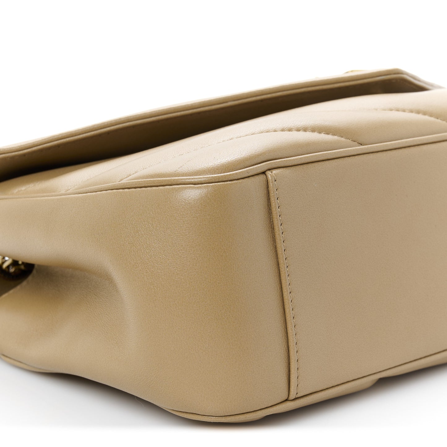 Lambskin Chevron Quilted Medium Loulou Tan