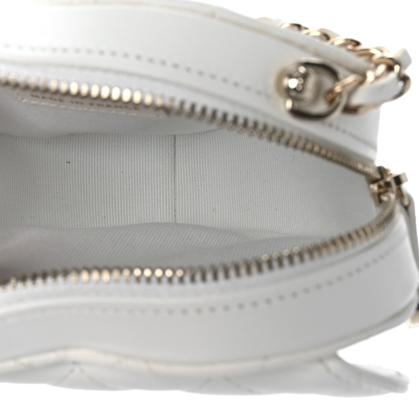 Lambskin Quilted CC In Love Heart Clutch With Chain White