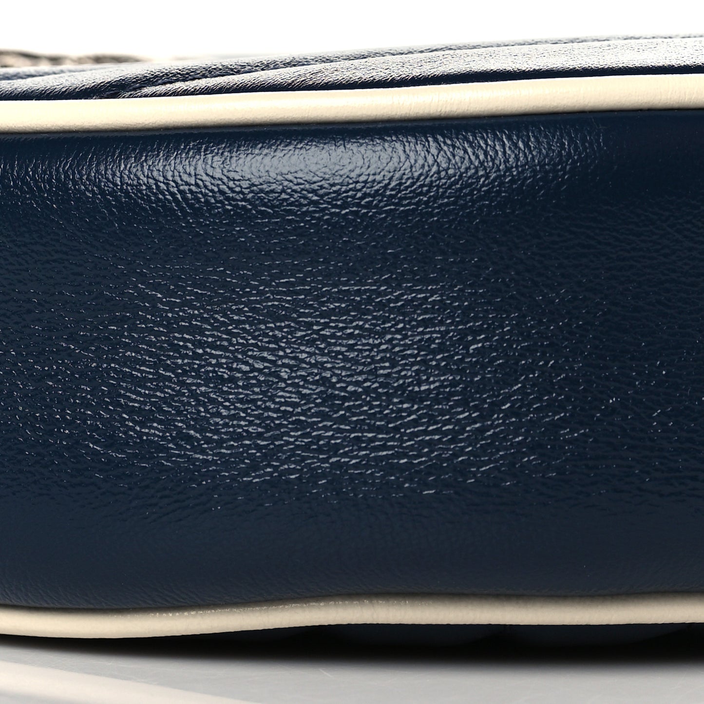 Azalea Calfskin Matelasse Diagonal Mini Torchon GG Marmont Round Shoulder Bag Blue Agata Mystic White