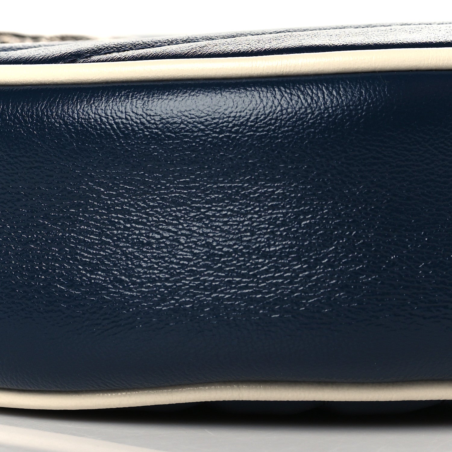 Gucci Azalea Calfskin Matelasse Diagonal Mini Torchon GG Marmont Round Shoulder Bag Blue Agata Mystic White 9 of 10