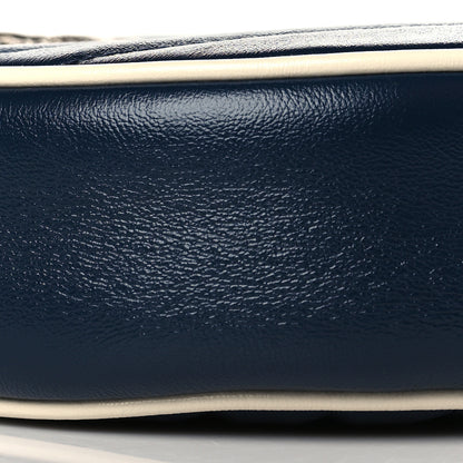 Gucci Azalea Calfskin Matelasse Diagonal Mini Torchon GG Marmont Round Shoulder Bag Blue Agata Mystic White 9 of 10