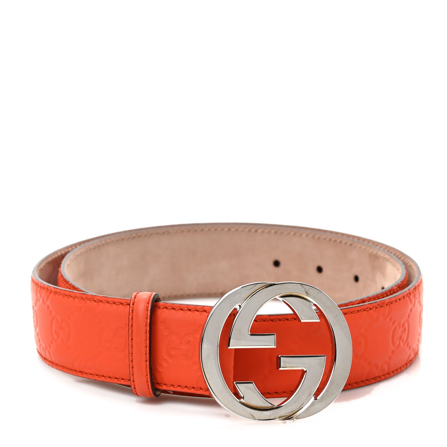 Gucci Guccissima Signature Interlocking G 40mm Belt 95 38 Orange 1 of 4
