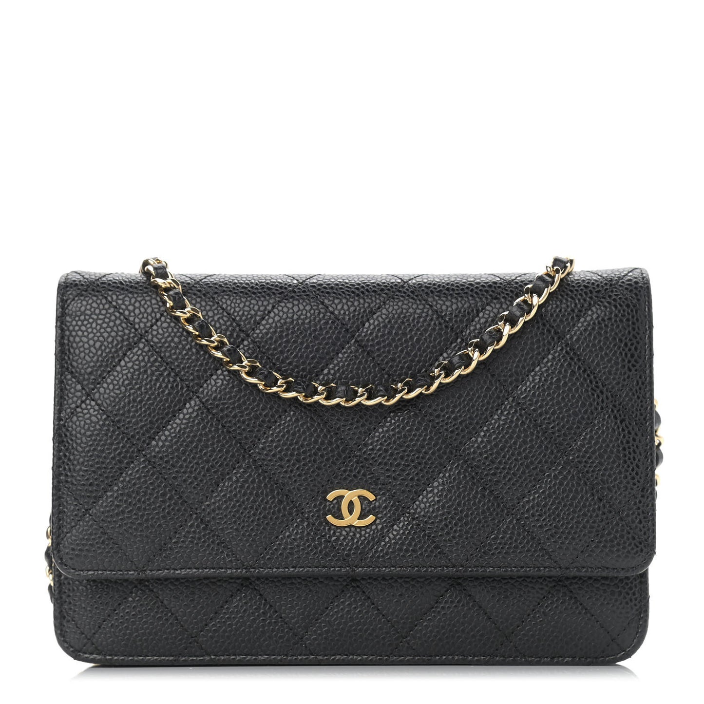 Caviar Quilted Wallet On Chain WOC Black