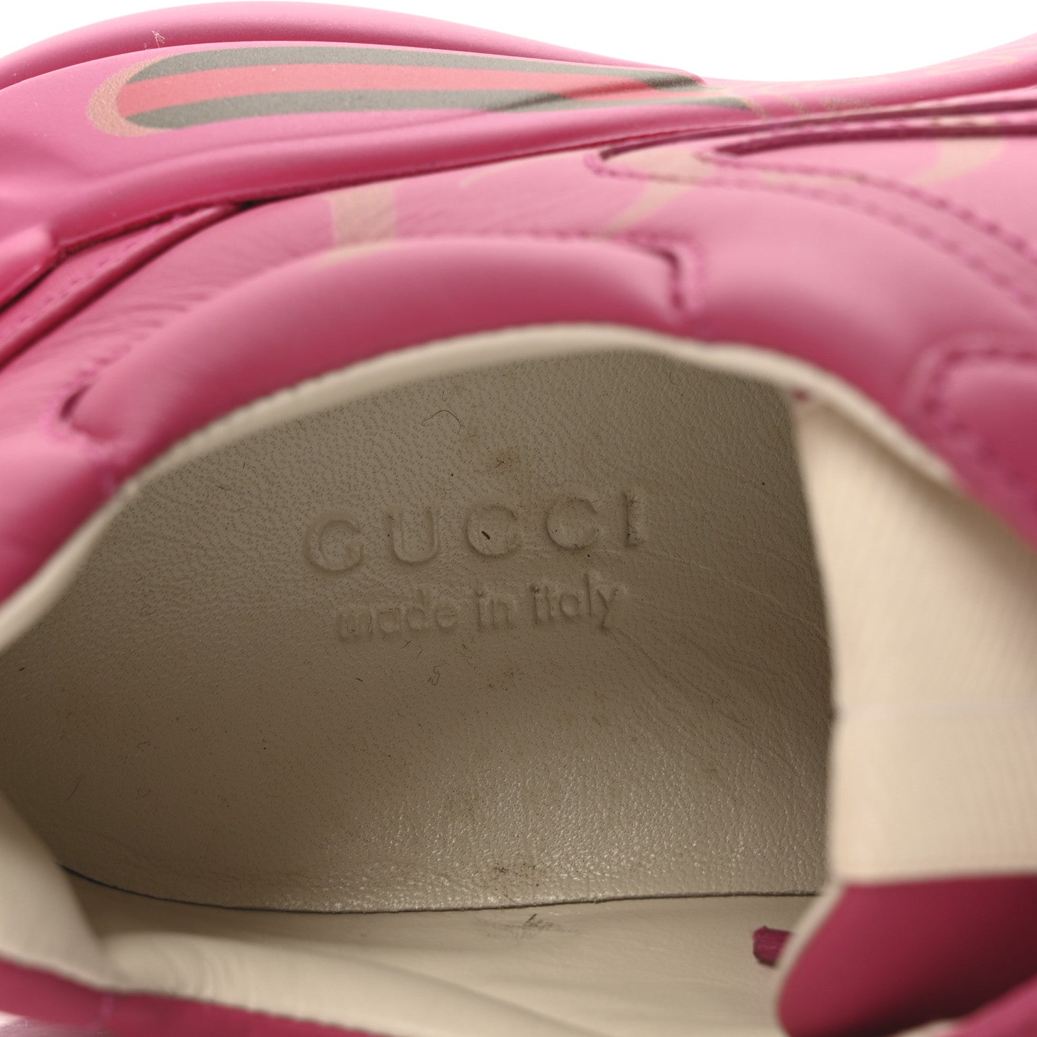 Gucci Calfskin Logo Womens Rhyton Sneakers 35.5 Box Pink 8 of 9