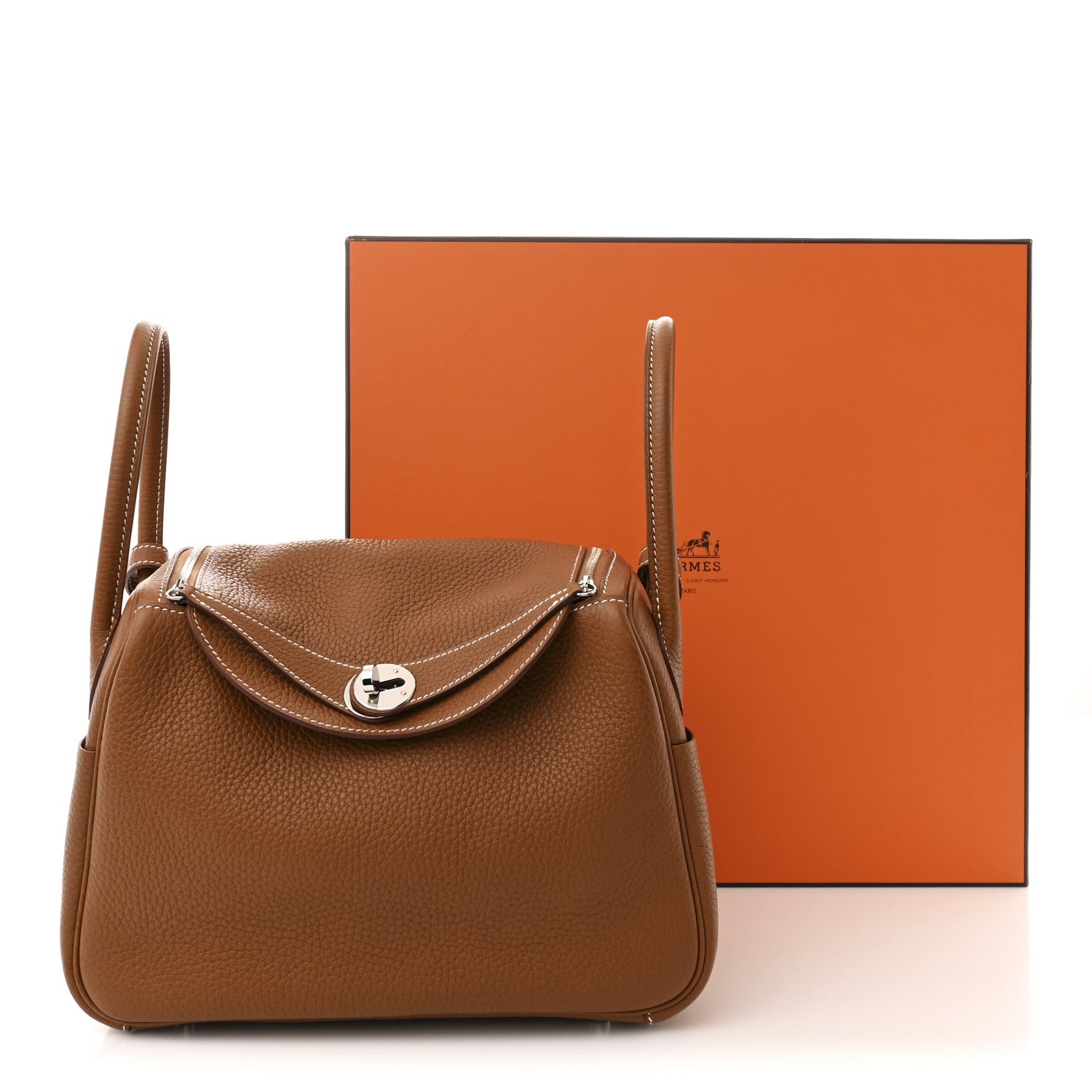 Hermes Taurillon Clemence Lindy 26 Gold 12 of 12