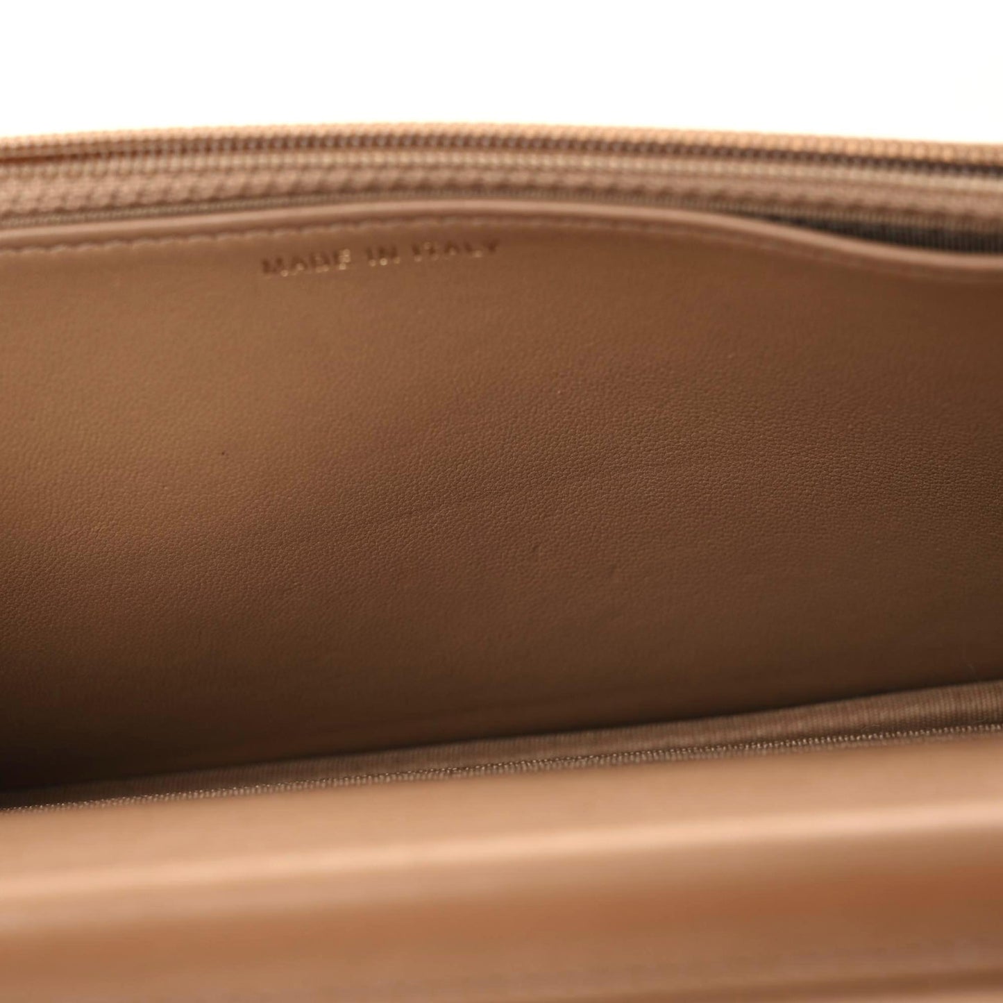 Calfskin Chevron Quilted Wallet On Chain WOC Beige